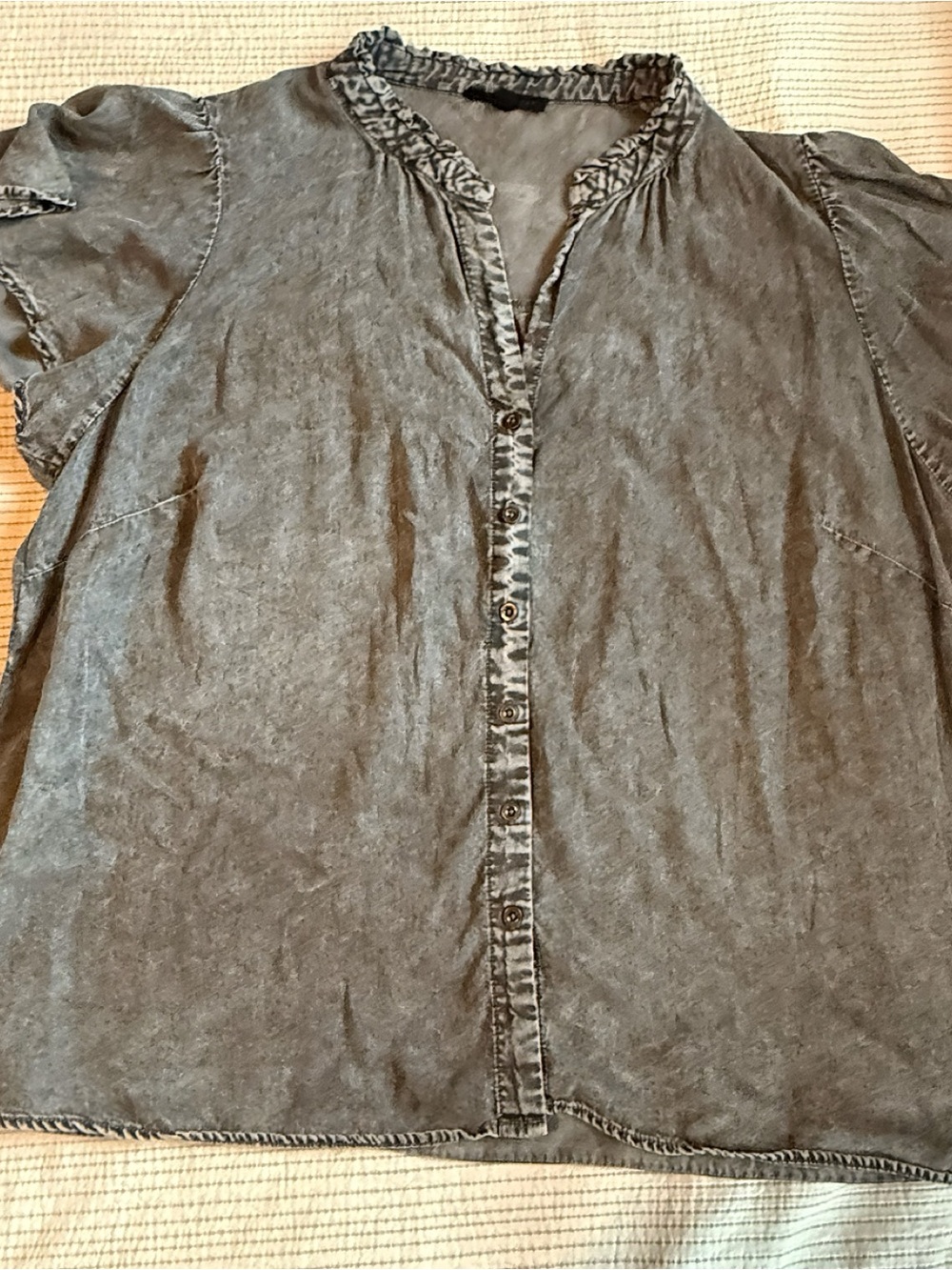 Jane and Delancey Washed Slate Button-Front Shirt